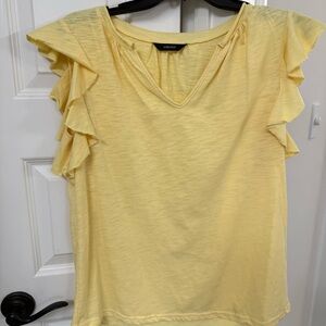 Sunny Yellow Ruffle Sleeve Top